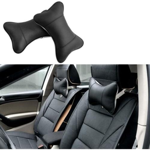 2pcs Car Neck Pillows Car Headrest PVC Leather Neck Headrest Backrest Auto Cushion Interior Protector Universal Accessories