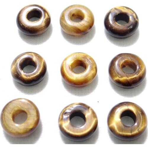 10pcs Big Hole Beads for Jewelry Making Natural tiger eye Stone 10mm Spacer Bead Women Men Bracelet Necklace Pendant Accessories