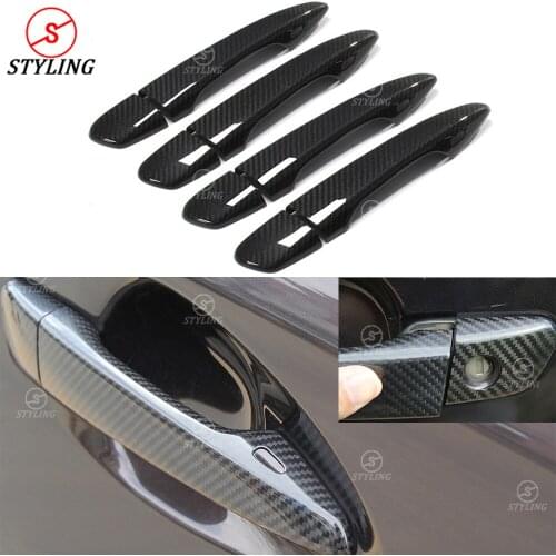 GS Carbon Fiber Door Handle cover For Lexus ES CT IS Exterior handle Cover sticker styling Glossy Black 2016 2017 2018 2019