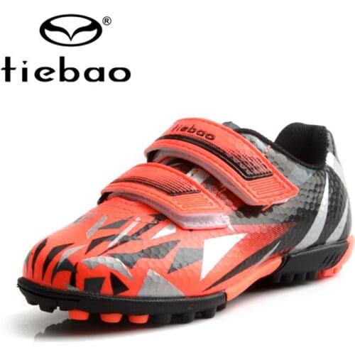 TIEBAO Soccer Shoes For Kids TF Turf Football Shoes Outdoor Rubbe Sole Football Boots Breathable Girls Training Sports Sneakers