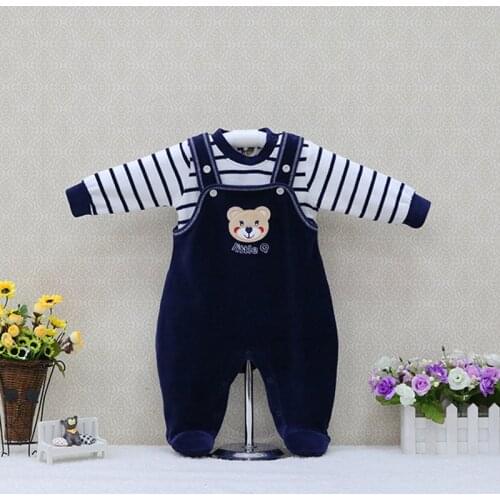 Autumn and Spring Velour kidswear children outfis kids long sleeve blouse+ One Piece Rompers party suits 2 pcs/set baby Clothing