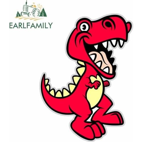 EARLFAMILY 13cm x 11.5cm Cartoon Dinosaur Decals Funny Graphics Car Stickers Car Window Bumper Trunk Decoration