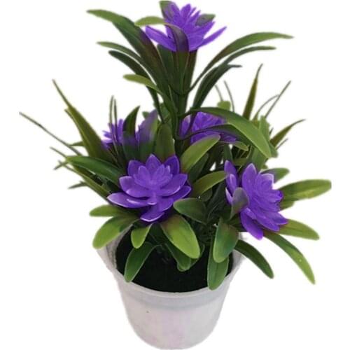 Artificial plant Fake Flower with VaseLotus Flower Potted Plant Bonsai Wedding Party Garden Home Decor Artificial Flower