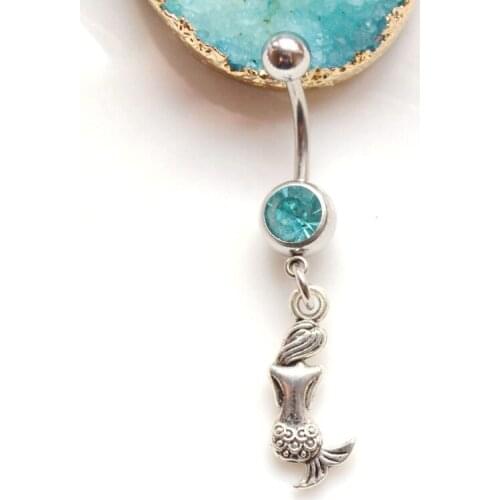 1PC MERMAID Belly Button Rings Vintage Navel Piercing Friendship Belly Rings Dangle Belly Rings Bohemian Body Piercing jewelry