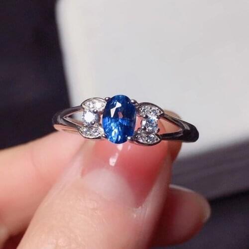 CoLife Jewelry Fashion Sapphire Ring for Daily Wear 4*6mm Natural Light Blue Sapphire Silver Ring 925 Silver Sapphire Jewelry