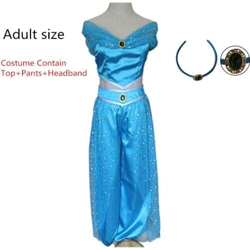 Aladdin and The Magic Lamp Aladdin Princess jasmine costume kids Clothing Set Suit Belly Dancer Cosplay Fancy Dress Party