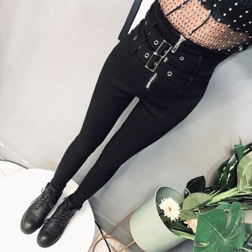Kpop Seo Yea Ji IU Lee Ji Eun High waist sweatpants streetwear Double pants belt slim bag hips feet pencil pants women clothing