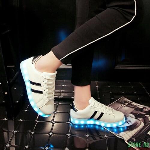 1 Colors Unisex Led Shoes Fashion Couple Led Luminous Sneakers Zapatos Hombre Led Light Shoe Kids Boy Girl Glowing Shoe