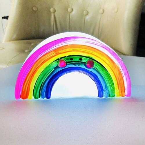 Korean Style Cute Silicone Decorative Light Childrens Room Decoration Decorative Night Rainbow Drop shipping