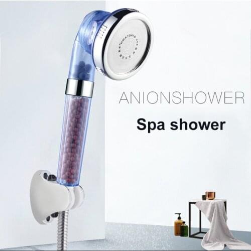 Negative Ion Spa Shower Head Third Gear Adjustable Automatic Boost Save Water Holding Purification Washable Multifunction Shower