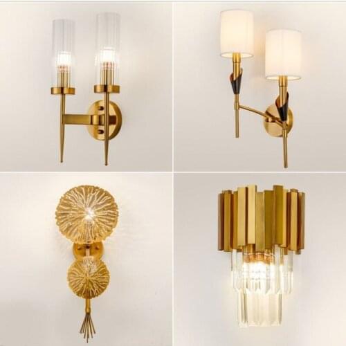 Nordic lighting crystal living room bedside lamp modern minimalist creative personality bedroom wall lamp aisle modern wall lamp