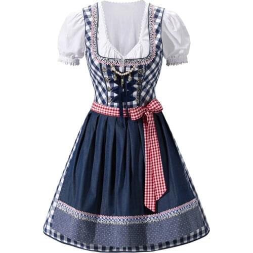 Novelty Oktoberfest Beer Costume Dress Maid Bavarian German Women Girls Beer Party Outfits