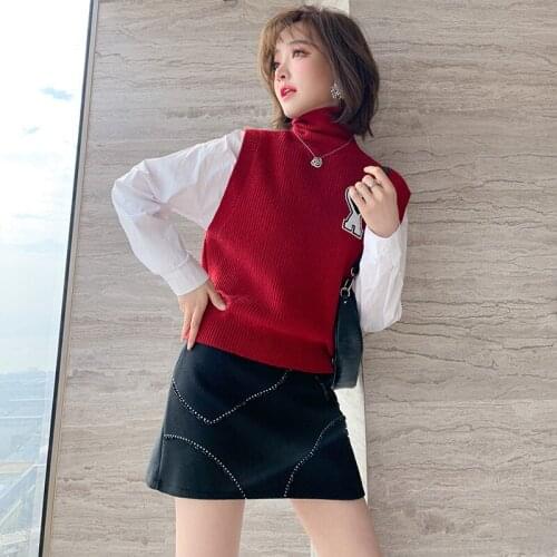 High waist love sequins with Beaded Design A The new winter style of Chinese short skirt High Quality New Fashion