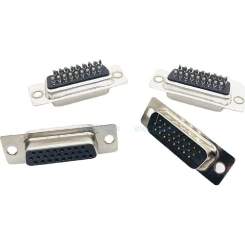 5pcs DB26 26 Pin HDB26 Male Female 3 Rows Solder Type D-Sub Connector Socket Adapter