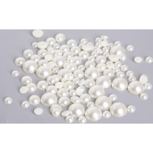 50-1000pcs Semicircle imitation pearl flat bottom patch diy handmade bowknot hair accessories ear jewelry clothing accessories