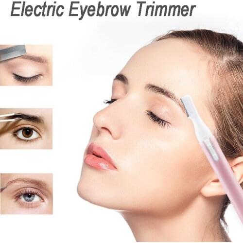 Portable Electric Eyebrow Trimmer Mini Razor Rotary Head Painless Face Hair Remover Body Scissors Epilator Women Makeup Shaver