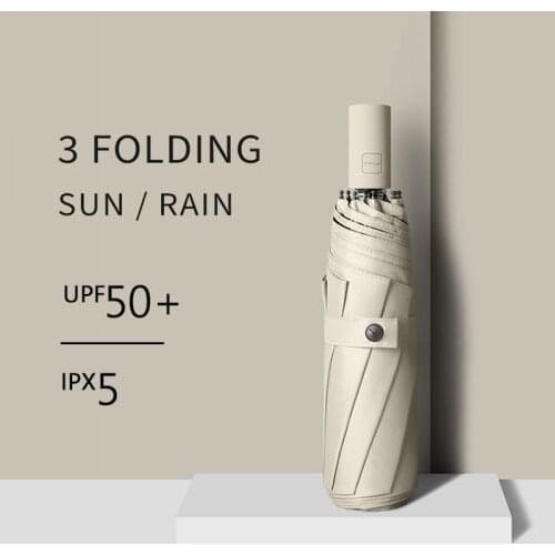 Simple Design Colorful Umbrella Sun Rain Clear Folding Umbrella Men Women 8K Windproof Umbrella UV Parasol Paragus Outdoor