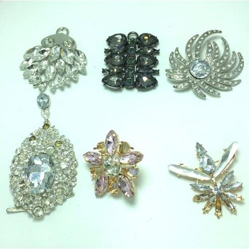 Sparkling Crystal Glass Stone Flower-Shaped Buttons Rhinestone Hat Clothes Decoration Sewing Accessories DIY Craft