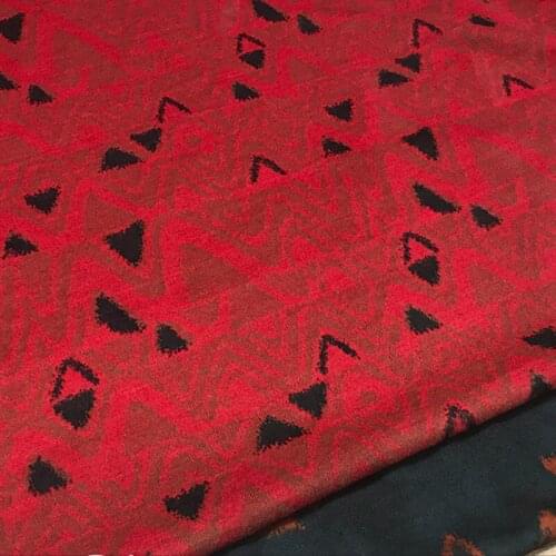 Customized Cloth Chinese Style Fabric for Dresses Skirts Shirts Geometric Pattern Wool Jacquard Sewing Material Home Textile