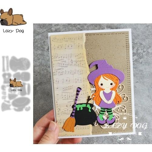 Witch Halloween Metal Cutting Dies Scrapbooking Stencil DIY Mold Knife Craft Embossing Die Cuts Card Making New Dies For 2021