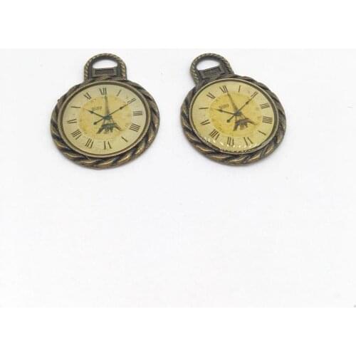 Vintage 2 pcs Clock charms Clock Pendants fit DIY handmade necklace earring bracelet charms Jewelry Making