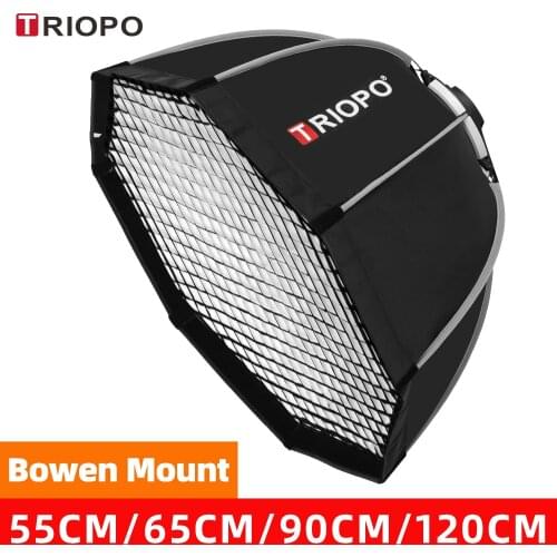 Triopo 55cm 65cm 90cm 120cm Bowens Mount SoftBox Octagon Umbrella Outdoor +Grid +Carrying Bag for photography Studio Flash
