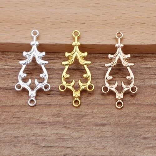 100 PCS 16*36mm Metal Alloy Multihole Pendant Connectors Charm DIY Hair Accessories For Jewelry Making