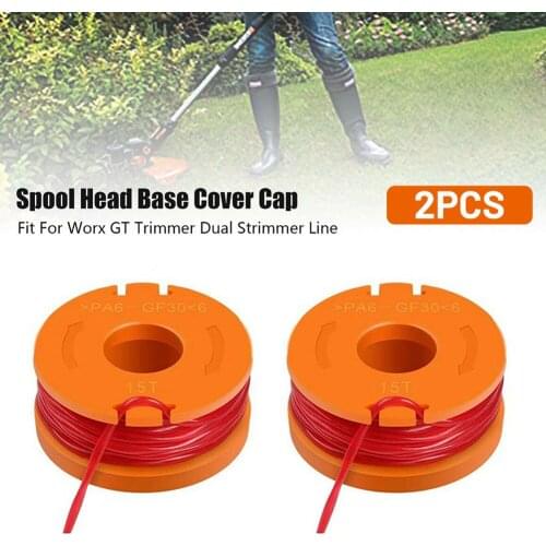 2pcs Trimmer Spools For WORX WG150E WG151E WG154E WG157E WG160E WG163E WG166E WG155E Replacement Spool Line For Grass Trimmer