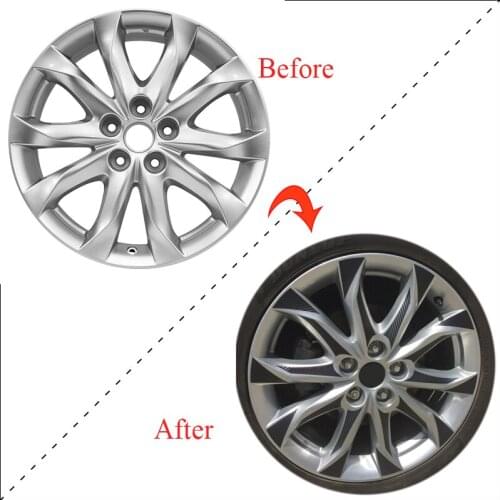 3D 4D Carbon Fiber Black DIY Wheel Stickers Pre-cut Protective Film For MAZDA 3 AXELA 2014-2016 18" Wheel Rims Wrap Decal Vinyl