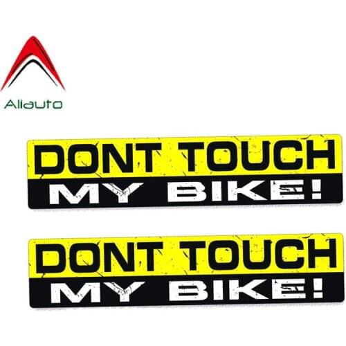 Aliauto 2 X Warning Car Sticker Don't Touch My Bike PVC Waterproof Sunscreen Anti-UV Cover Scratch Decal,15cm*3cm
