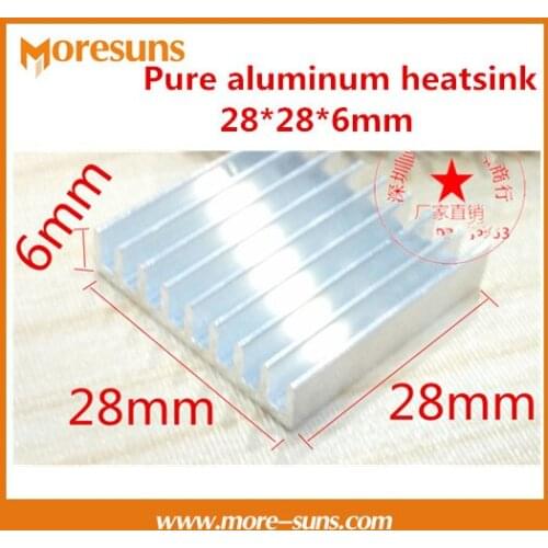 Fast Free Ship 20pcs high quality pure aluminum heatsink 28*28*6mm aluminum radiator fin Cooler