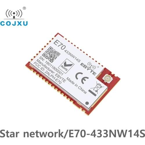 CC1310 433Mhz cojxu E70-433NW14S Star Networking SMD Wireless Transceiver IoT 14dBm IPEX Antenna Transmitter and Receiver