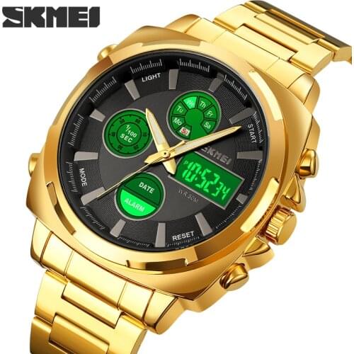 Men’s Watches Top Luxury Brand SKMEI Analog Watch Men Stainless Steel Waterproof Quartz Wristwatch Date reloj hombre montre
