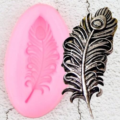 DIY Birds Feather Silicone Molds Cupcake Topper Fondant Cake Decorating Tools Jewelry Resin Clay Candy Chocolate Gumpaste Moulds
