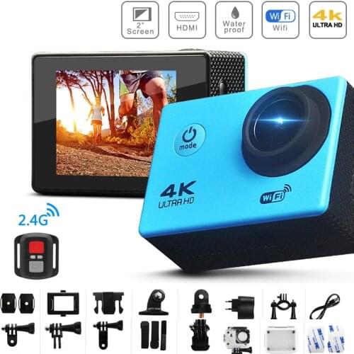 Action Camera Ultra HD 4K 30fps WiFi 2.0-in 170D Underwater Waterproof Helmet Video Recording Cameras Sport Cam With telecontrol