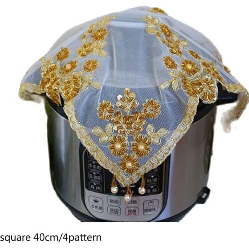 Europe gold lace beads embroidery table place mat cloth pad cup coaster placemat doily kitchen wedding Christmas decor tableware