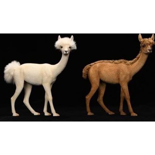 JXK 1/6 Alpaca 2.0 Figure Grass Mud Horse Pet Healing Figure Camelidae Animal Collector Toy Resin Desktop Decoration Gift