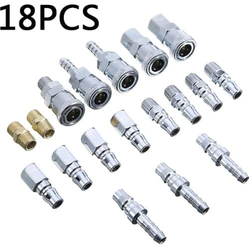 18Pcs Air Hose Fittings Nitto Type Quick Coupler Compressor Couplings Air Tools Quick Connector Suit For Hardware Pneumatic Tool