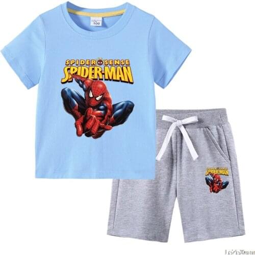 Disney T Shirt clothing set boys tshirt Kids T-Shirt SpiderMan Tee Shirt summer Short Sleeve Print Tshirt