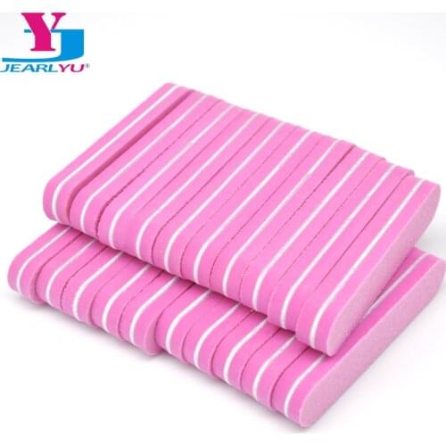 100pcs/lot Sponge Nail Files Sanding Pink Rectange 100/180 Grit Lime a Ongle Nail File Cuticle Beauty Pedicure Polish Tools