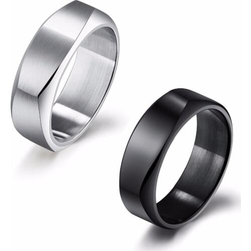 JHSL brand Men Rings White Black Solid Polished 316L Stainless Steel Fashion Male Mens Jewelry USA Size 7 8 9 10 11 12