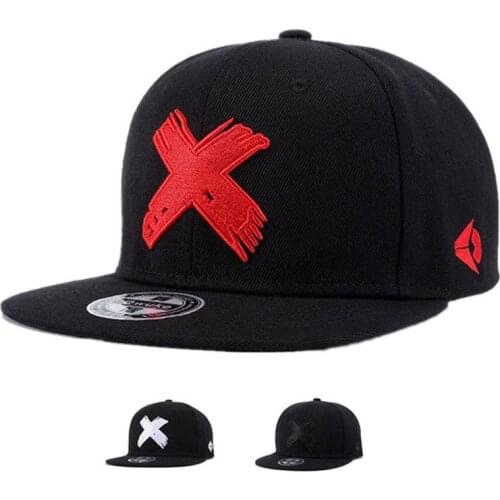 High Quality Men and Women Snapback Caps X Embroidery Flat Brim Baseball Cap Youth Hip Hop Cap Hats