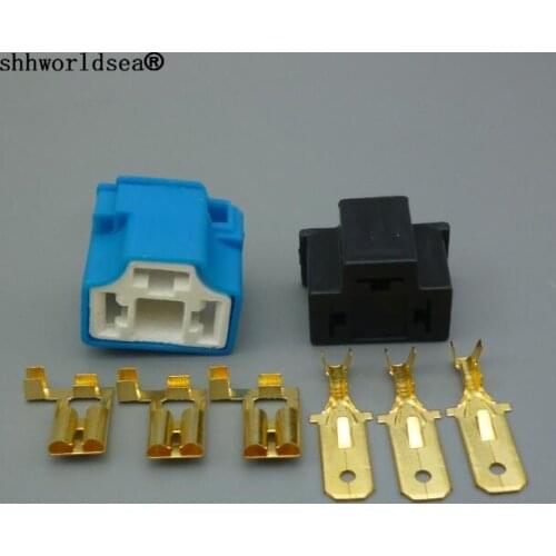 Shhworldsea 1Kit New H4 9003 Car Truck Female Ceramic Headlight Extension Connector Plug Light Lamp Bulb Wire Socket Adapter 12V