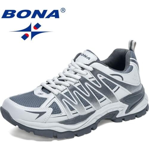 BONA 2021 New Designers Running Shoes Men Casual Sneakers Lace Up Breathable Sports Shoes Man Comfortable Walking Jogging Shoes