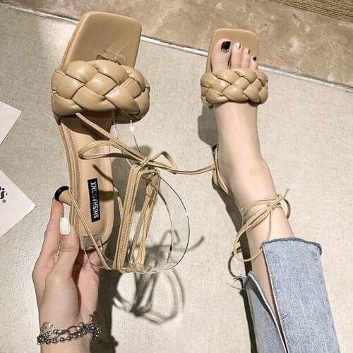 Summer Women Sandals Personality Lace-up Fetish Glamour Open Toe Weave Design Leisure High Quality Prom Slippers Womens Shoes