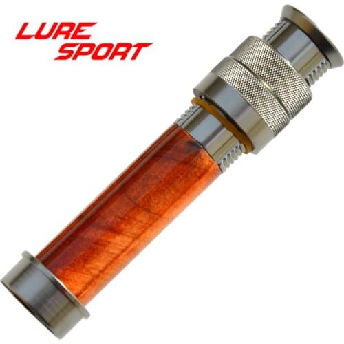 LureSport wood aluminum Fly reel seat with End Cap ID8mm Aluminum Fishing Rod Building Component Repair fly rod DIY Accessory