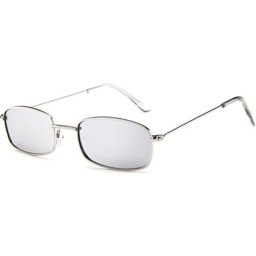 Small Square Sunglasses for Women Men Retro Red Sun Glasses Transparent Clear Lens Glasses Metal Frame Shades Eyewear