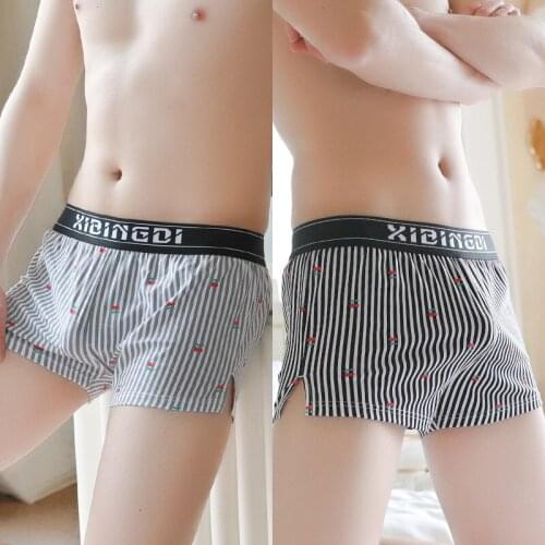 Mens Boxers Cotton Breathable Loose Panties Trend Shorts Personality Printed Men Underwear