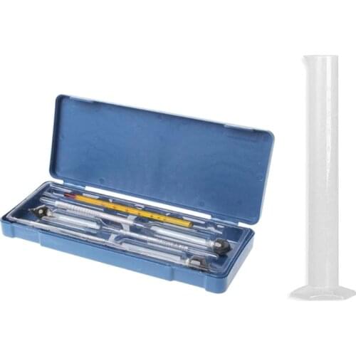 Hydrometer Tester Vintage measuring bottle plastic box Set Alcohol Meter Wine Concentration Meter Thermometer alcohol Tools