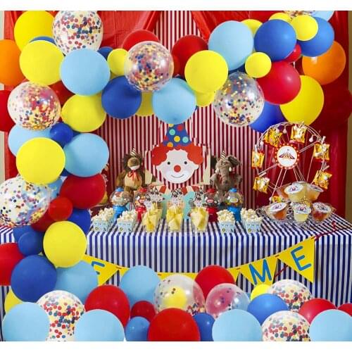 METABLE Circus Party Supplies Balloons Arch Kit 100PCS Balloons Confetti Balloon Garland Strip Set for Carnival Circus Party